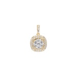 0.75 Karat Halo Diamantanhänger 750/18 K Gelbgold