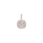 0.75 Karat Halo Diamantanhänger 750/18 K Roségold