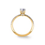 0.75ct diamants bague solitaire pavé or jaune 750/18 ct - RI-28680-GG