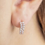 0.76ct Diamond Hoop Earrings 750/18 K Rose Gold - OR-69210-RG