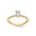 0.77ct diamants bague solitaire pavé or jaune 750/18 ct - RI-6531-04-GG