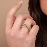 0.77ct diamants bague solitaire or jaune 750/18 ct - RI-01590-GG