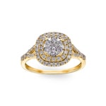 0.80ct Diamond Halo Ring 750/18 K Yellow Gold - RI-69330-GG