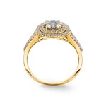 0.80ct Diamond Halo Ring 750/18 K Yellow Gold - RI-69330-GG