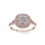 0.80ct Diamond Halo Ring 750/18 K Rose Gold - RI-69330-RG