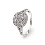 0.80 Karat Diamanten Halo Damenring 750/18 K Weissgold