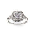 0.80ct Diamond Halo Ring 750/18 K White Gold - RI-69330-WG