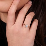 0.82ct bague solitaire poire or rosé 750/18 ct - RI-07267-RG