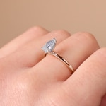 0.82ct bague solitaire poire or rosé 750/18 ct - RI-07267-RG