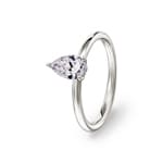 0.82ct bague solitaire poire or gris 750/18 ct