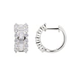 0.91 Karat Baguette & Diamant Kreolen 750/18 K Weissgold