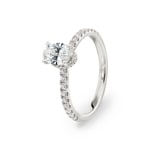 0.97ct diamants bague solitaire pavé or gris 750/18 ct