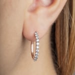 1.0 Karat Diamant-Kreolen 750/18 K Roségold Ø 20mm - OR-69221-RG