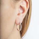 1.0 Karat Diamant-Kreolen 750/18 K Roségold Ø 20mm - OR-69221-RG