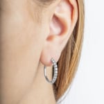 1.0 Karat Diamant-Kreolen 750/18 K Weissgold Ø 20mm - OR-69221-WG