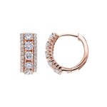 1.00 Karat Diamant-Kreolen 750/18 K Roségold Ø 13mm