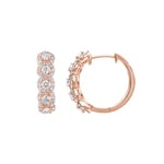 1.00ct Diamond Hoop Earrings 750/18 K Rose Gold Ø 18mm