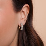 1.00 carats diamants créoles or rosé 750/18 ct Ø 18mm - OR-69550-RG