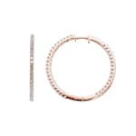 1.00 Karat Diamant-Kreolen 750/18 K Roségold Ø 29mm