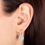 1.00ct Diamond Hoop Earrings 750/18 K White Gold - OR-69848-WG