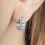 1.00 carats diamants créoles or gris 750/18 ct Ø 13mm - OR-69278-WG