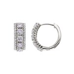 1.00 Karat Diamant-Kreolen 750/18 K Weissgold Ø 13mm