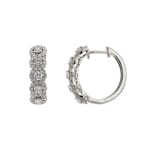 1.00 carats diamants créoles or gris 750/18 ct Ø 18mm
