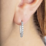 1.00 Karat Diamant-Kreolen 750/18 K Weissgold Ø 20mm - OR-69444-WG