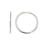 1.00ct Diamond Hoop Earrings 750/18 K White Gold Ø 29mm