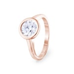 1.00 Karat GIA-Diamant Verlobungsring 750/18 K Roségold, Zargenfassung