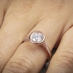 1.00ct GIA Diamond Engagement Ring 750/18 K Rose Gold Bezel Set - CGSO003-0100-RG