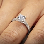 1.00ct GIA Diamond Engagement Ring 750/18 K White Gold in 4 Prongs - CGSO001-0100-WG