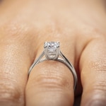 1.00ct GIA Diamond Engagement Ring 750/18 K White Gold in 4 Prongs - CGSO001-0100-WG