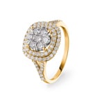 1.00 Karat Diamanten Halo Damenring 750/18 K Gelbgold