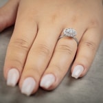 1.00ct Diamond Halo Engagement Ring 750/18 K White Gold - RI-69256-WG