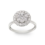 1.00ct Diamond Halo Engagement Ring 750/18 K White Gold - RI-69256-WG