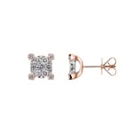 1.00 Karat Diamantohrstecker 750/18 K Roségold 9mm
