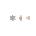 1.00ct Diamond Stud Earrings 750/18 K Rose Gold