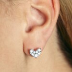 1.00 Karat Diamantohrstecker 750/18 K Roségold, Herz - OR-69498-RG