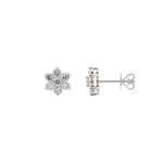 1.00 carats diamants clous d'oreilles or gris 750/18 ct