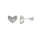 1.00 Karat Diamantohrstecker 750/18 K Weissgold, Herz