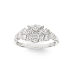 1.00 carats diamants bague or gris 750/18 ct - RI-72061-WG