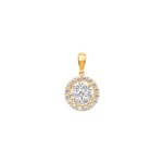 1.00 Karat Halo Diamantanhänger 750/18 K Gelbgold
