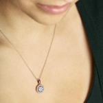 1.00ct Diamond Halo Pendant 750/18 K Rose Gold - AN-69257-RG