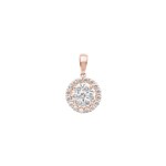 1.00 carats diamants pendetif halo or rosé 750/18 ct