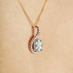 1.00ct Diamond Halo Pendant 750/18 K Rose Gold - AN-69294-RG