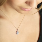 1.00ct Diamond Halo Pendant 750/18 K Rose Gold - AN-69294-RG