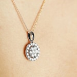 1.00ct Diamond Halo Pendant 750/18 K White Gold - AN-69257-WG