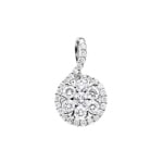 1.00 carats diamants pendetif halo or gris 750/18 ct
