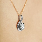 1.00ct Diamond Halo Pendant 750/18 K White Gold - AN-69294-WG